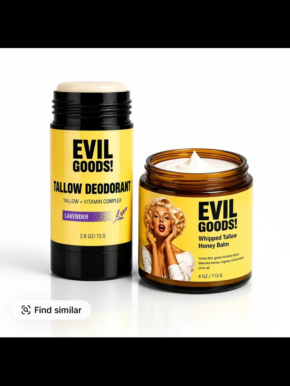 EVILGOODS Whipped Tallow Balm & Tallow Deodorant Bundle